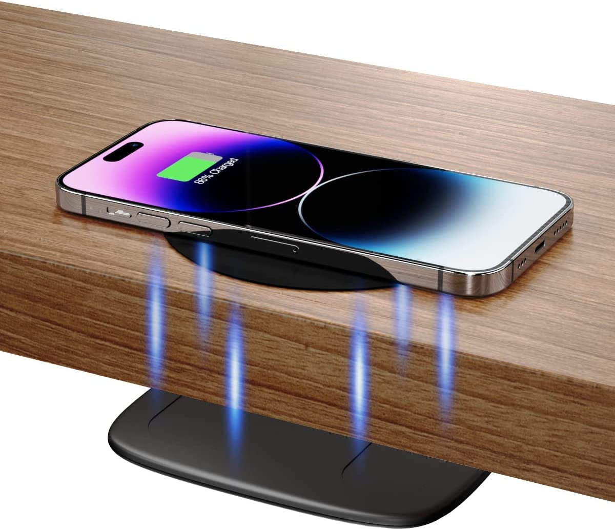 KPON Invisible Wireless Charger - 40MM(1.57") under Desk Wireless Phone Charger - Hidden Charging Station for Iphone 14/13/12/Wireless Phones(Adapter Included)  Ningbo Youdian Electronic Technology Co., Ltd.   