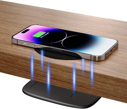 KPON Invisible Wireless Charger - 40MM(1.57") under Desk Wireless Phone Charger - Hidden Charging Station for Iphone 14/13/12/Wireless Phones(Adapter Included)  Ningbo Youdian Electronic Technology Co., Ltd.   
