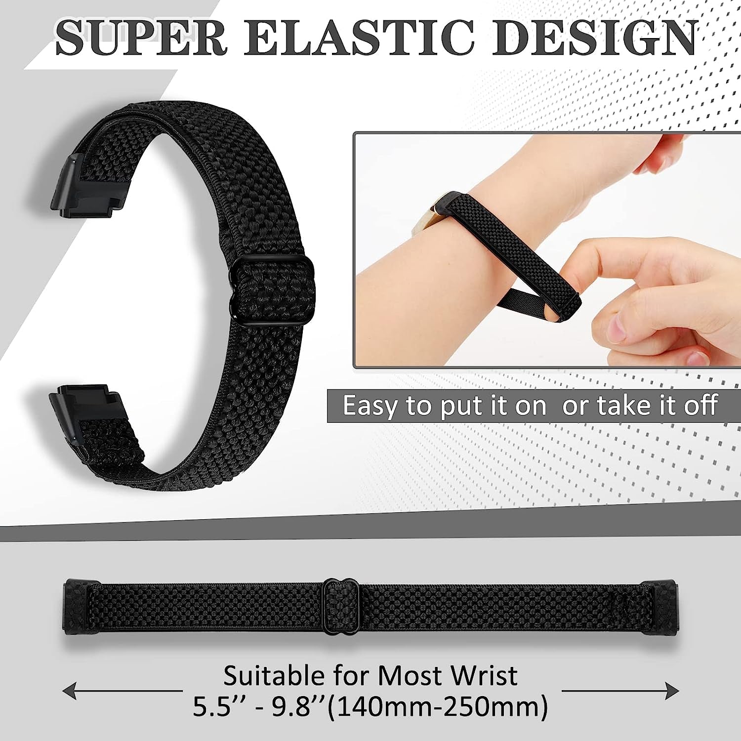 XFYELE Elastic Nylon Band Compatible with Fitbit Luxe / Special Edition，Stretchable Breathable Nylon Sport Loop Replacement Strap for Fitbit Luxe for Men Women  XFYELE   