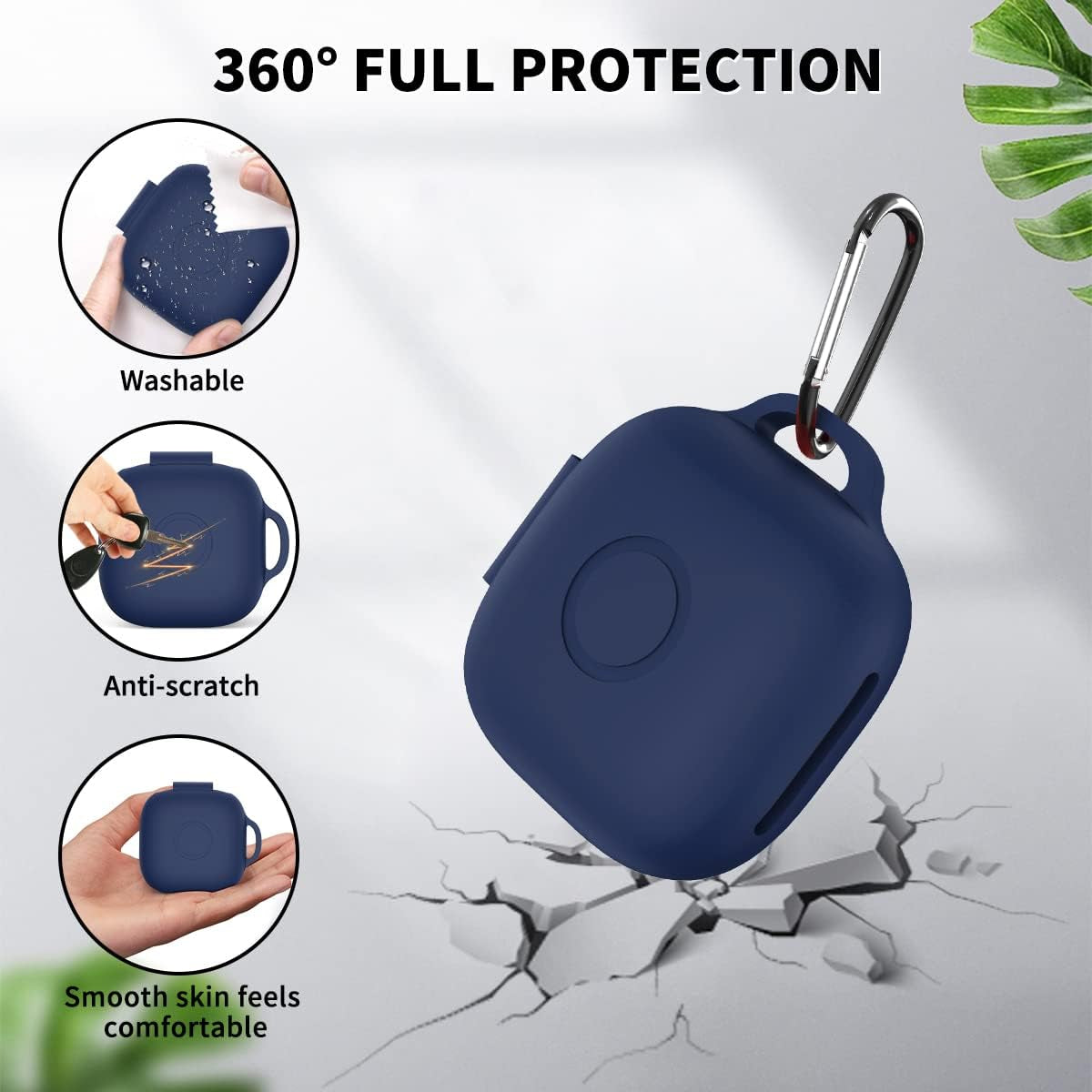 WOFRO Beats Fit Pro Case [5 in 1] Accessories Kit Shockproof Anti-Scratch Silicone Protective Cover for Beats Fit Pro 2021 with Keychain/Anti-Lost Strap/Silicone Ring/Brush(Blue)  WOFRO   