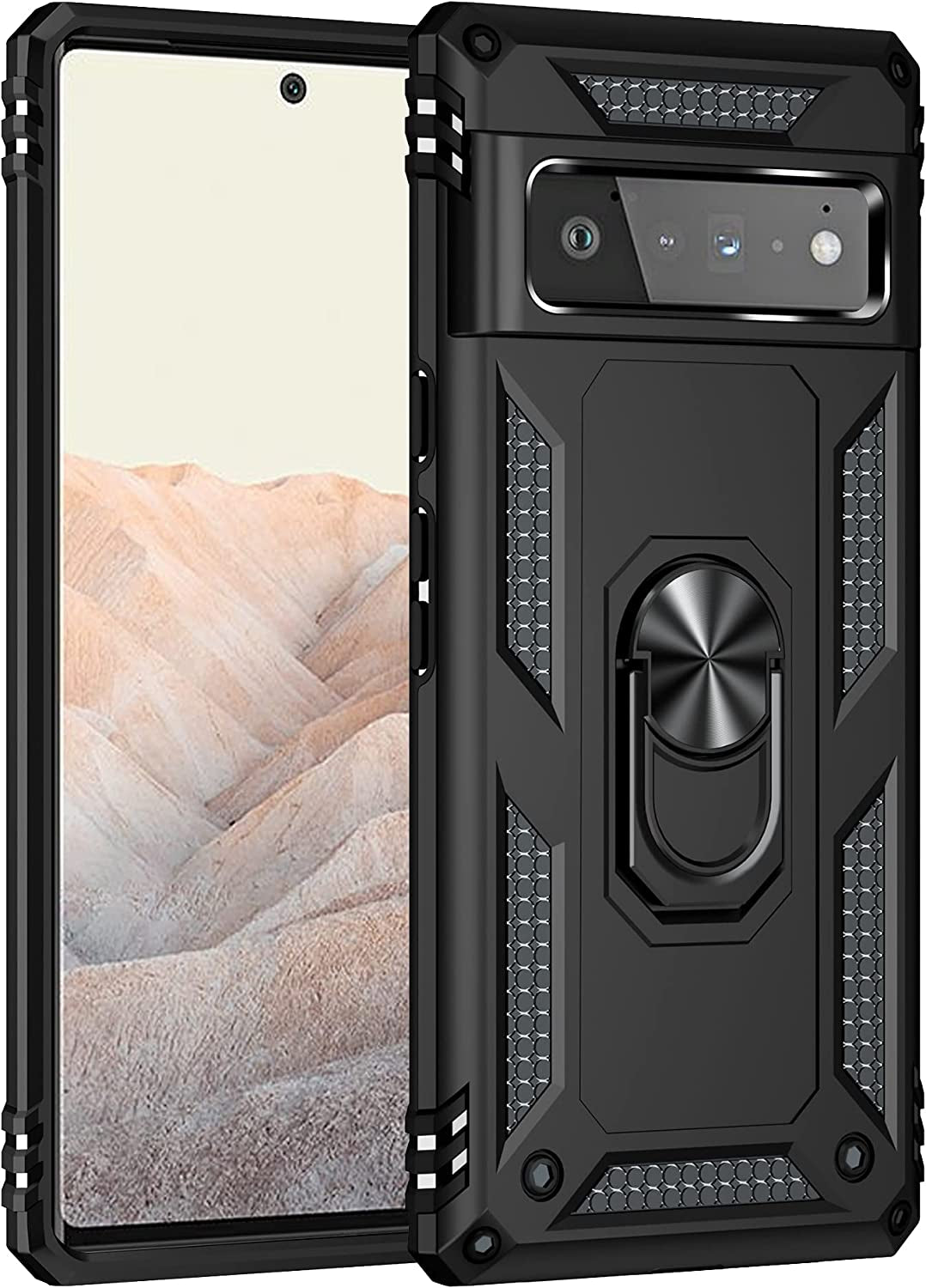 Korecase Designed for Google Pixel 6 Pro Case Heavy Duty Rugged Full Body Shockproof Scratch Proof Screen Protection Built-In 360 Ring Kickstand Military Hard Cover for Men Women Green  Korecase Black Google Pixel 6 Pro 