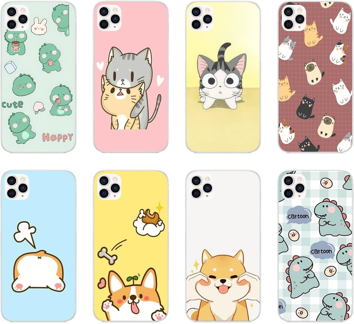 Compatible with LG G6 | LG G6+ | LG G6 plus Case Cute Cartoon Dinosaur 554 Kids Girls Women Man Soft Flexible TPU Silicone Phone Case Clear  PTGVCTA   