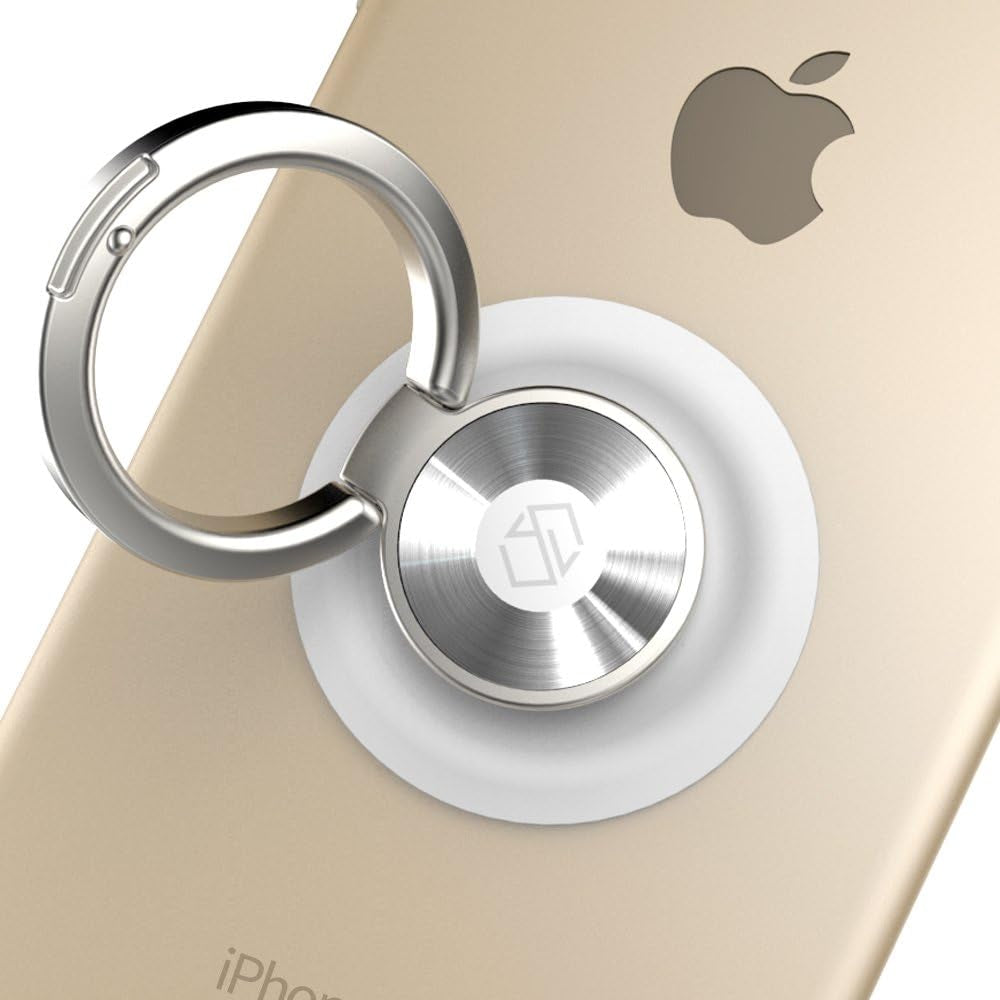 Sinjimoru Phone Ring Holder & Finger Ring Stand 360° Rotation, Phone Grip Kickstand for Iphone Attachable to Magnetic Car Mount Finger Loop for Cell Phone. Ringo Mini Metallic Black  Sinjimoru Co.Ltd Ringo White Adhesive Phone Ring 