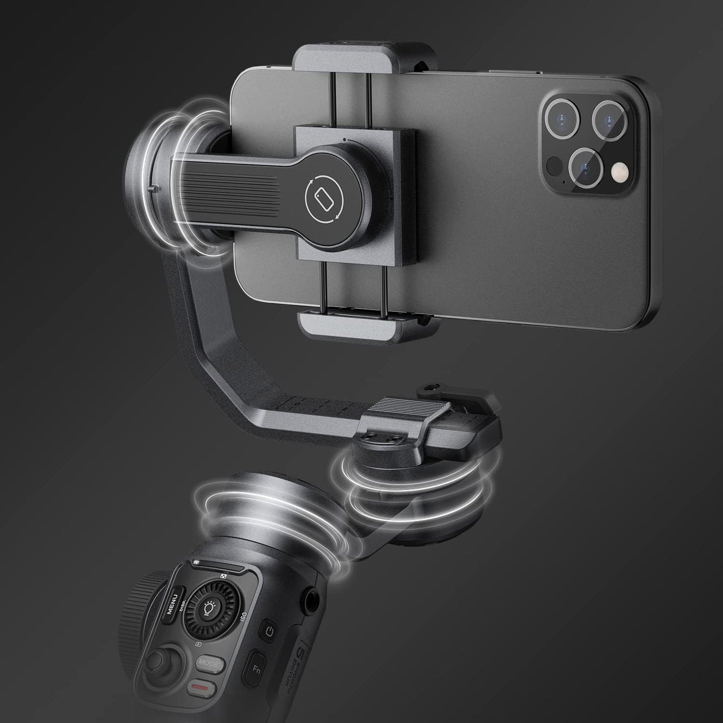 Zhiyun Smooth 5 Professional Gimbal Stabilizer for Android Iphone, 3-Axis Handheld Smartphone Gimbal, Face Tracking, Vlogging Stabilizer, Youtube Tiktok Video, Portable and Foldable, Big Size Phone  ZHIYUN   