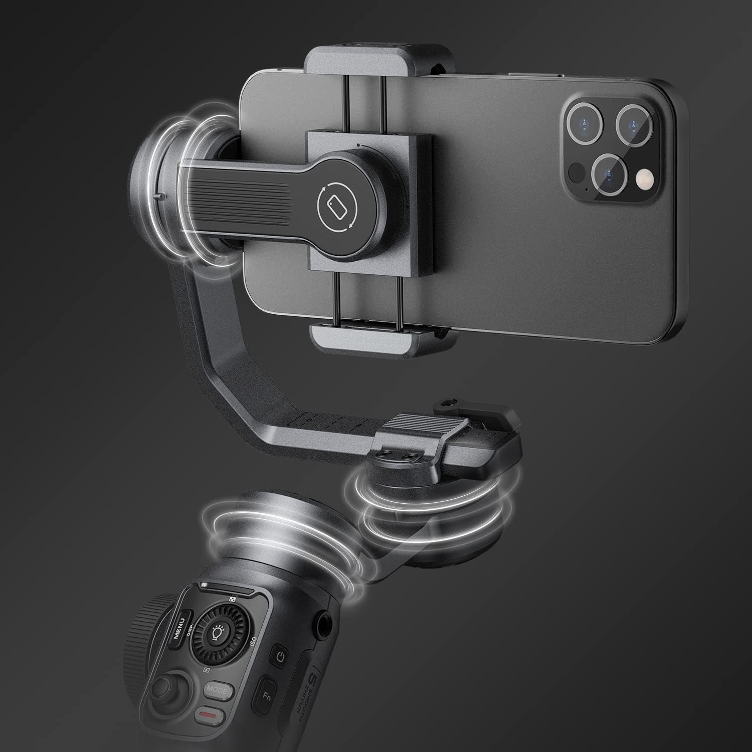 Zhiyun Smooth 5 Professional Gimbal Stabilizer for Android Iphone, 3-Axis Handheld Smartphone Gimbal, Face Tracking, Vlogging Stabilizer, Youtube Tiktok Video, Portable and Foldable, Big Size Phone  ZHIYUN   