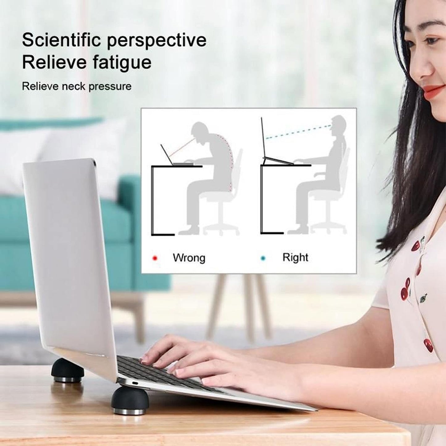ADIREE Laptop Stands Magnetic Mini Laptop Stand Protable Mushroom Holder Foldable Cooler Non-Slip Notebook Bracket for (Color : Black)  ADIREE   