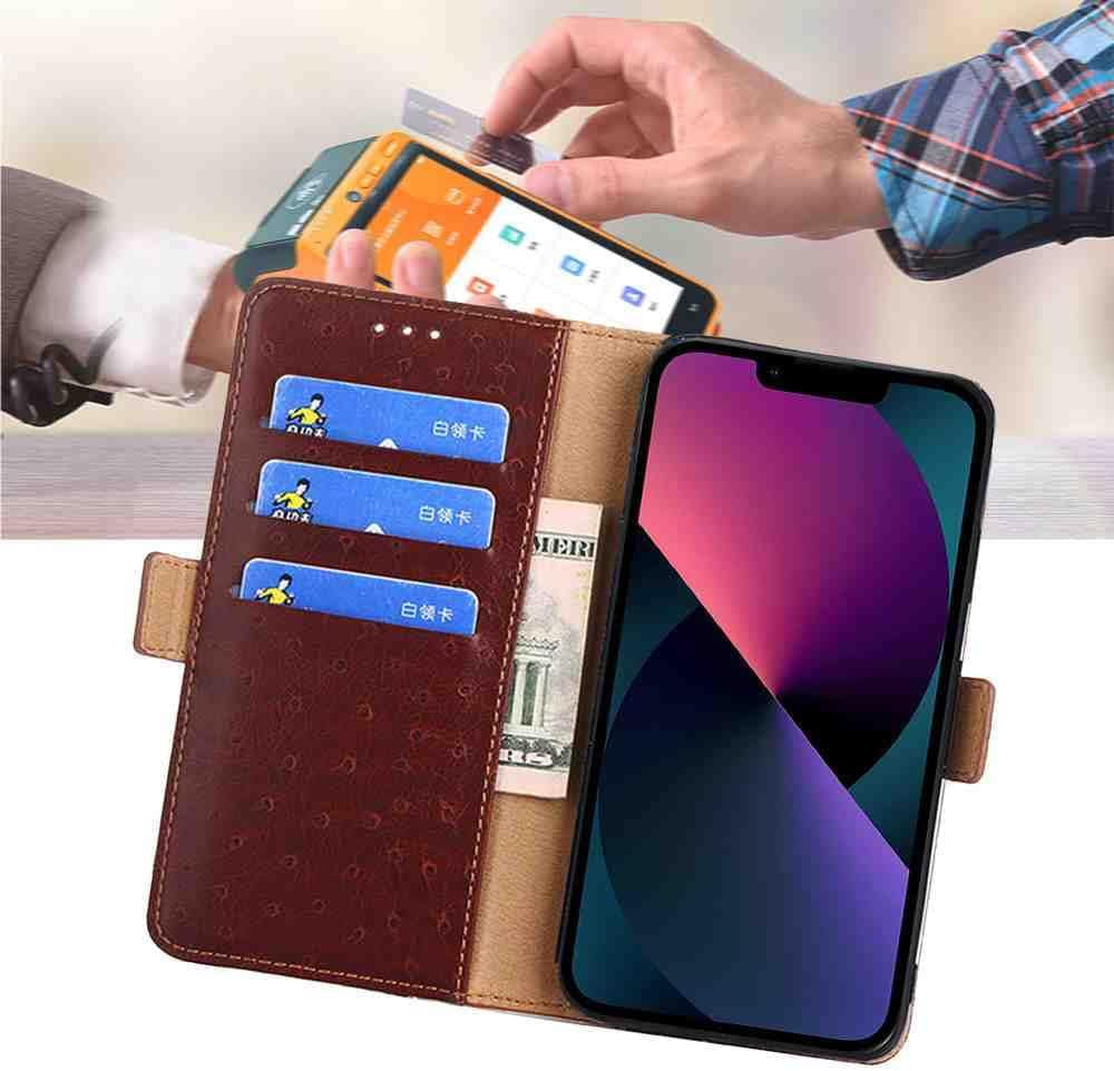 Cyr-Guard Phone Cover Wallet Folio Case for LG V30, Premium PU Leather Slim Fit Cover for LG V30, Good Touch, Brown  Cyr-Guard   