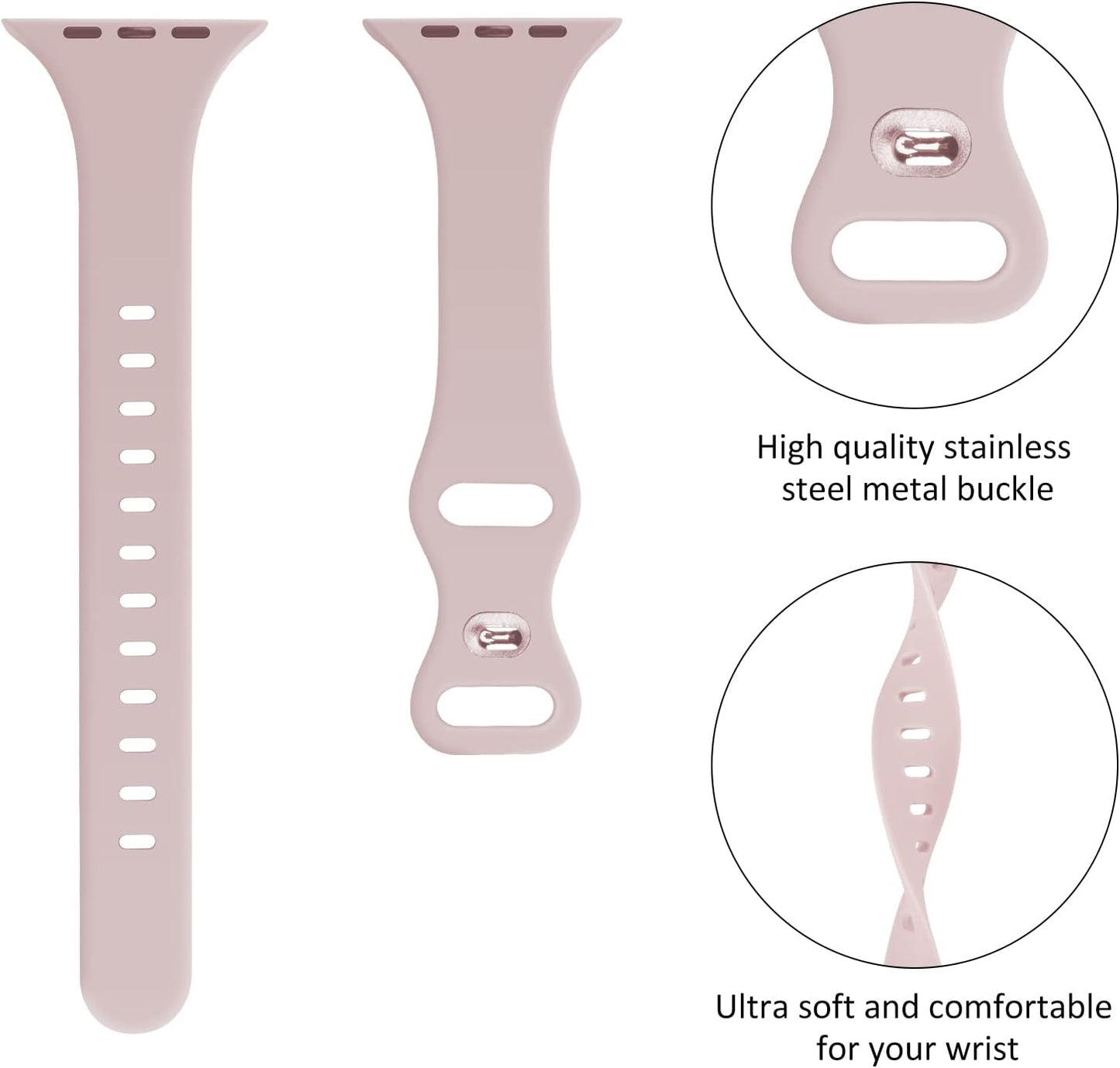 Oribox Compatible with Apple Watch Bands 41Mm 40Mm 38Mm, Soft Silicone Sports Wristband for Iwatch Series SE 8 7 6 5 4 3 2 1 for Women Men  ORIbox   