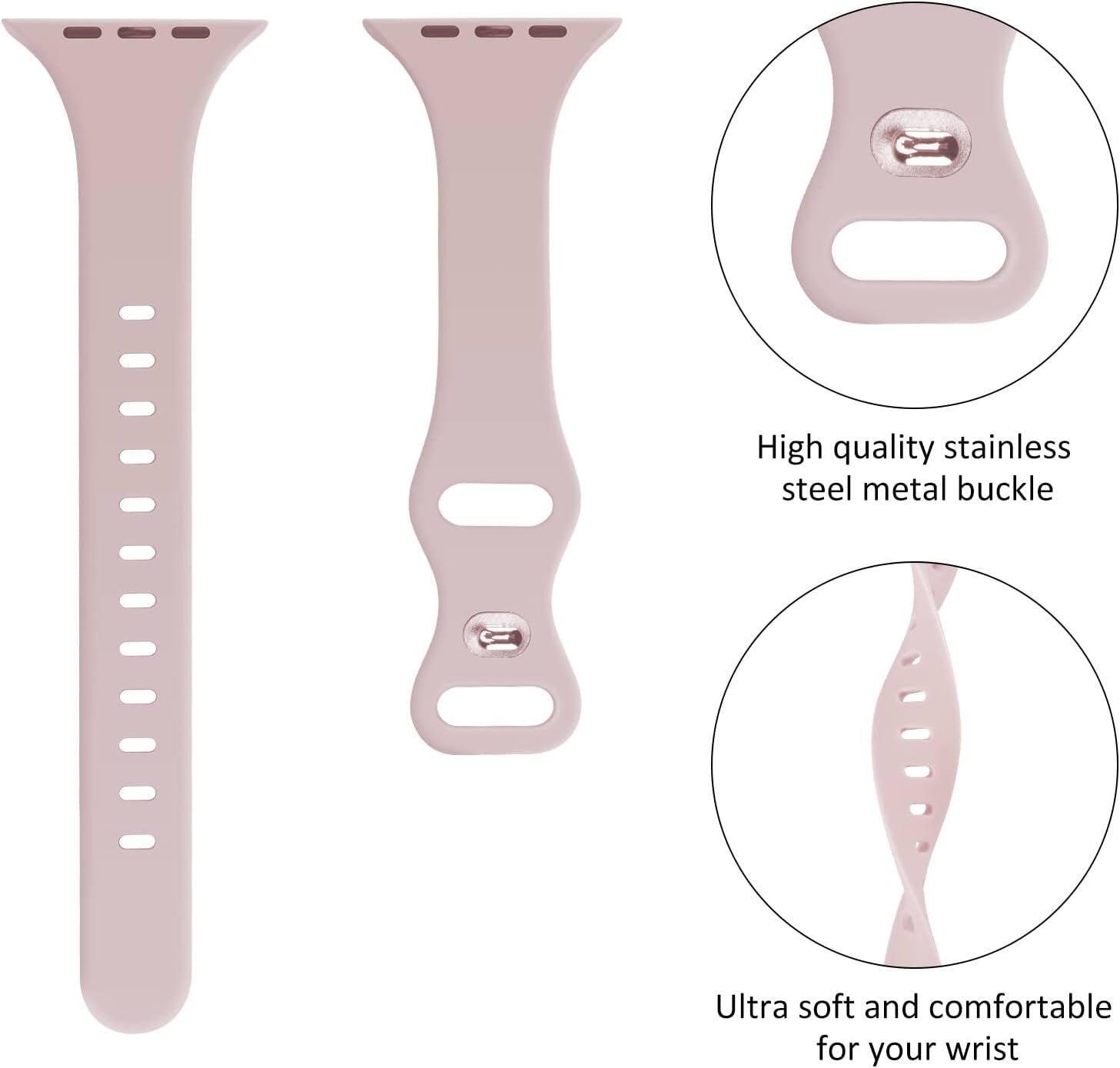 Oribox Compatible with Apple Watch Bands 41Mm 40Mm 38Mm, Soft Silicone Sports Wristband for Iwatch Series SE 8 7 6 5 4 3 2 1 for Women Men  ORIbox   