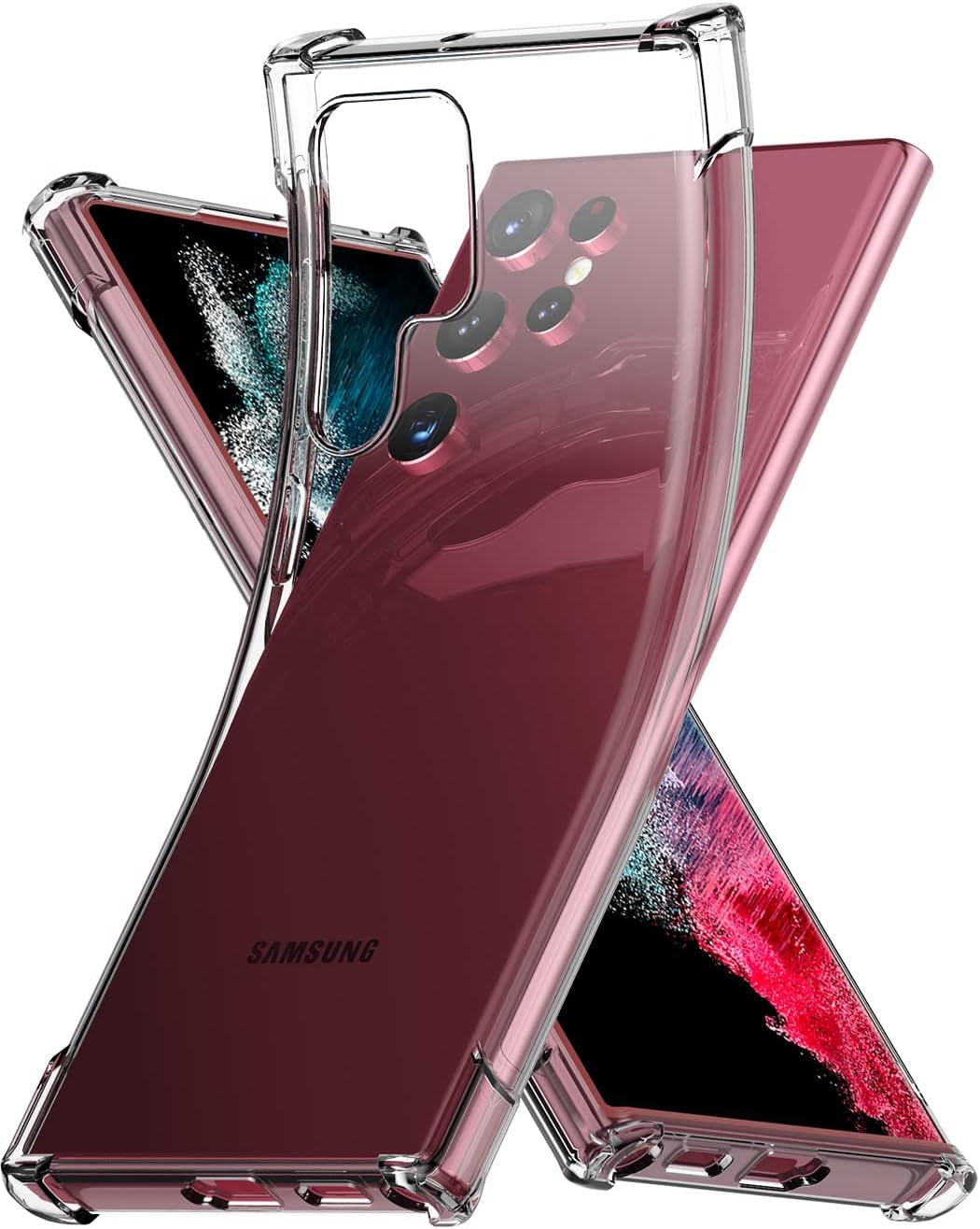 TPU for Samsung Galaxy S22 Ultra Case Clear, Galaxy S22 Ultra Case, Ultra [Slim Thin] Flexible TPU Scratch Resistant Gel Rubber Soft Silicone Protective Case Cover for Galaxy S22 Ultra(Clear)  CASEVASN Clear-4 Corners Case  