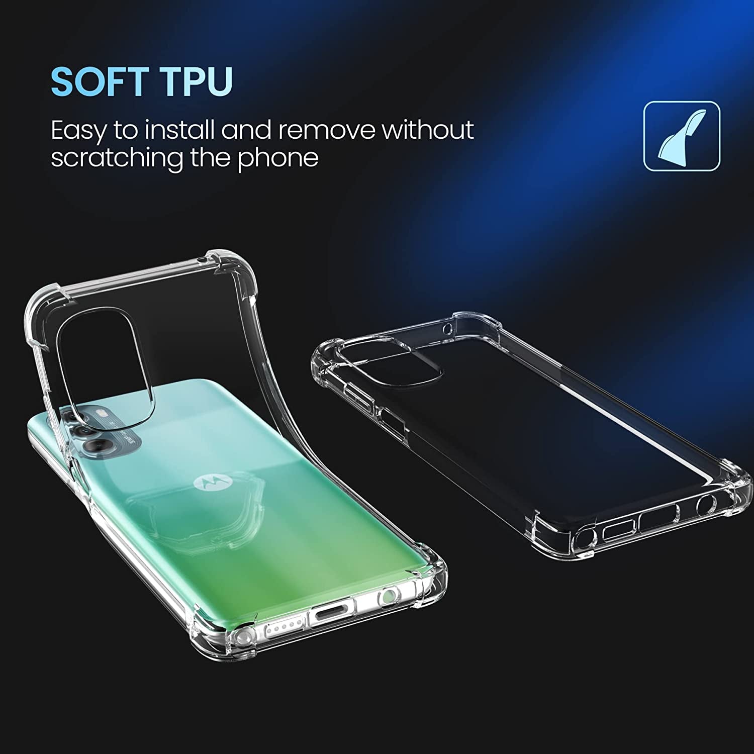 Cresee Crystal Clear Cover with Reinforced Corner Bumper Slim Fit Shockproof Flexible TPU Phone Case for Motorola Moto G Stylus 5G (2022) Transparent  Cresee   