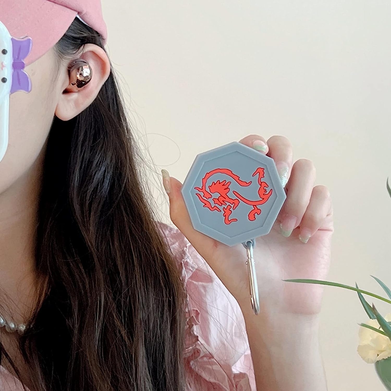 Compatible with Samsung Galaxy Buds Live/Galaxy Buds Pro/Galaxy Buds 2 Charging Box,3D Cartoon Cool Dragon Talisman Jackie Chan Adventures Silicone Earphone Case with Hook  AOLABOKY   