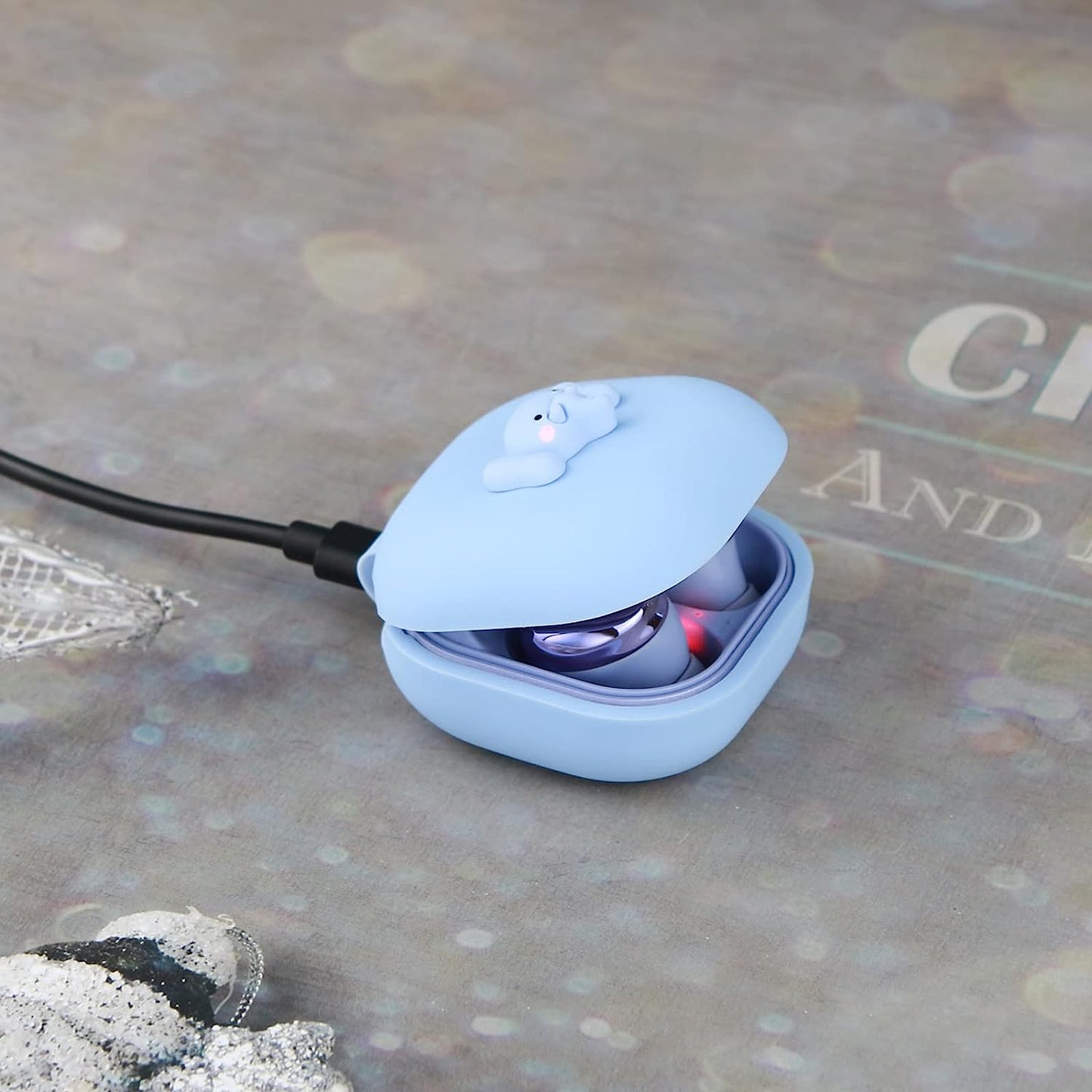 Wonhibo Cute Elephant Case for Samsung Galaxy Buds 2 Pro/Galaxy Buds 2/ Galaxy Buds Pro/Galaxy Buds Live,Blue Silicone Earbuds Cover with Keychain  Wonhibo headphone case   