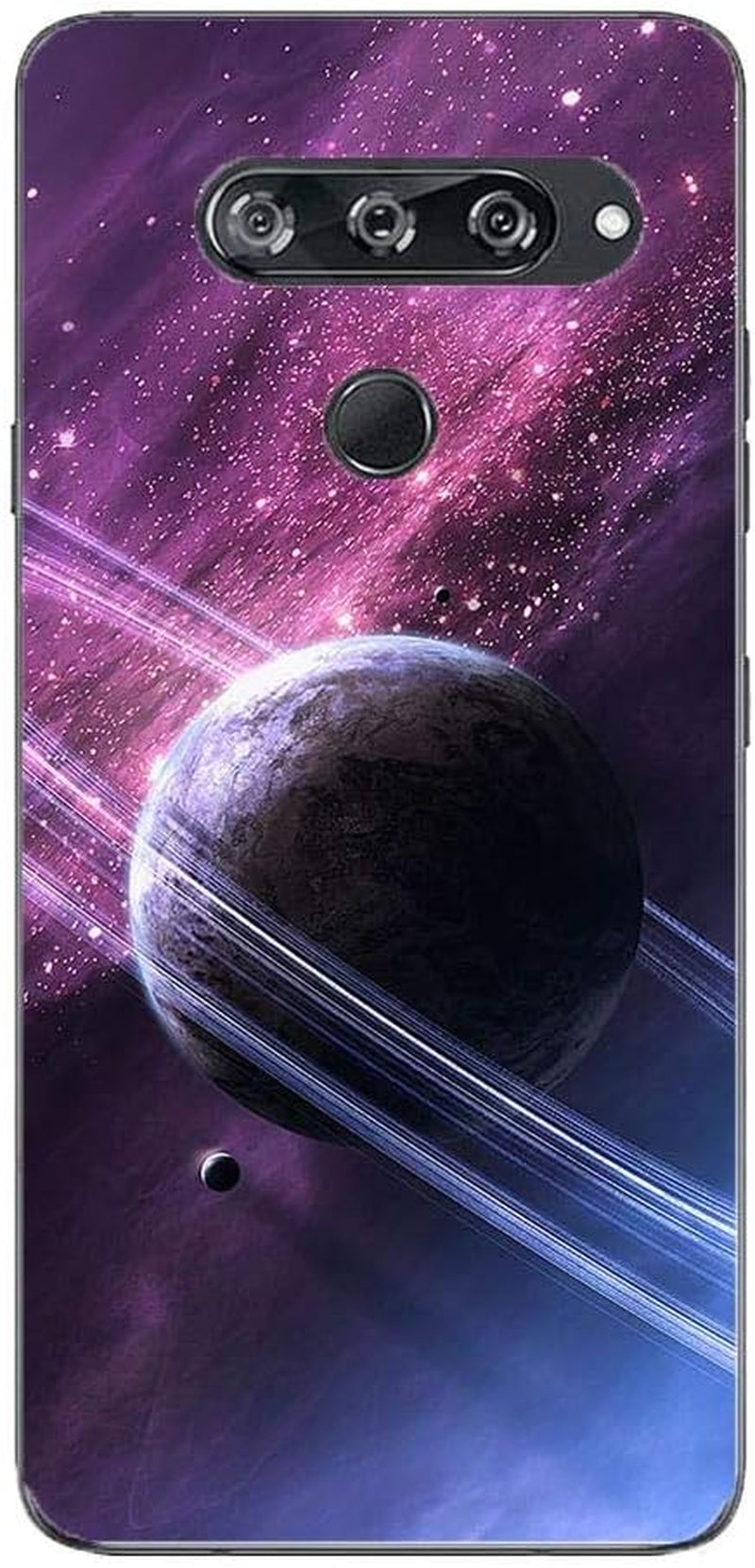 Transparent Crystal Clear Soft Gel TPU Anti-Yellowing Cover Case for LG V40 Thinq-Interstellar Purple Space Star 3  RLKONAN Interstellar Purple Space Star 1  
