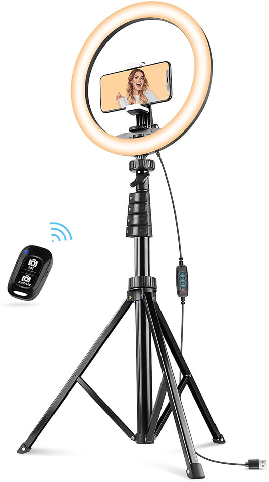 Ubeesize 12'' Ring Light with 62'' Selfie Stick Tripod, LED Ring Light with Stand and Phone Holder for Recording/Makeup/Youtube/Tik Tok, Compatible with Cell Phone, Camera  UBeesize   