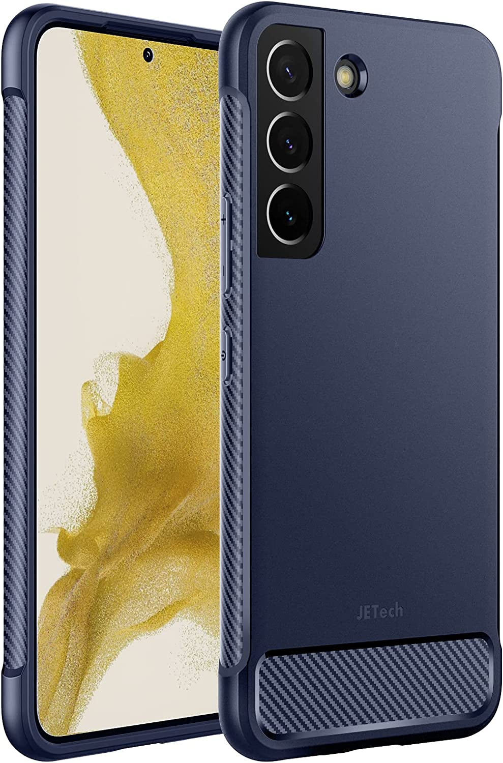 Jetech Slim Fit Case for Samsung Galaxy S22 5G 6.1-Inch, Thin Phone Cover with Shock-Absorption and Carbon Fiber Design (Pink)  JETech Blue  