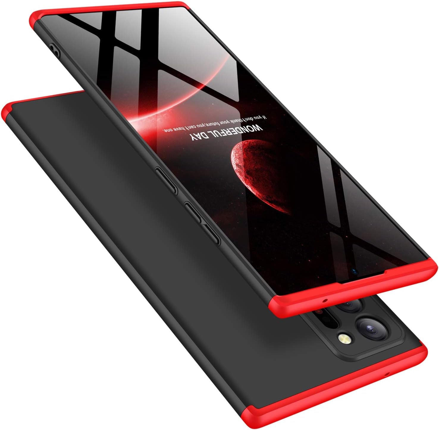 ATRAING Galaxy Note 20 Ultra Case, Hard Ultra-Thin Shockproof PC 3 in 1 Velvet Touch Fingerprint-Proof Anti-Slip Anti-Marks Cover for Samsung Galaxy Note 20 Ultra (Red+Black+Red)  ATRAING   
