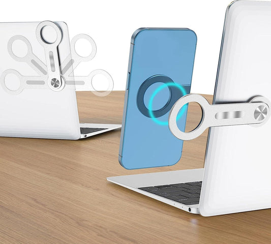 Laptop Side Mobile Phone Bracket - Magnetic Phone Holder for Laptop - Portable Computer Expansion Bracket for Mobile Phones, Smartphones, Aluminum Alloy Germplasm  Germplasm   