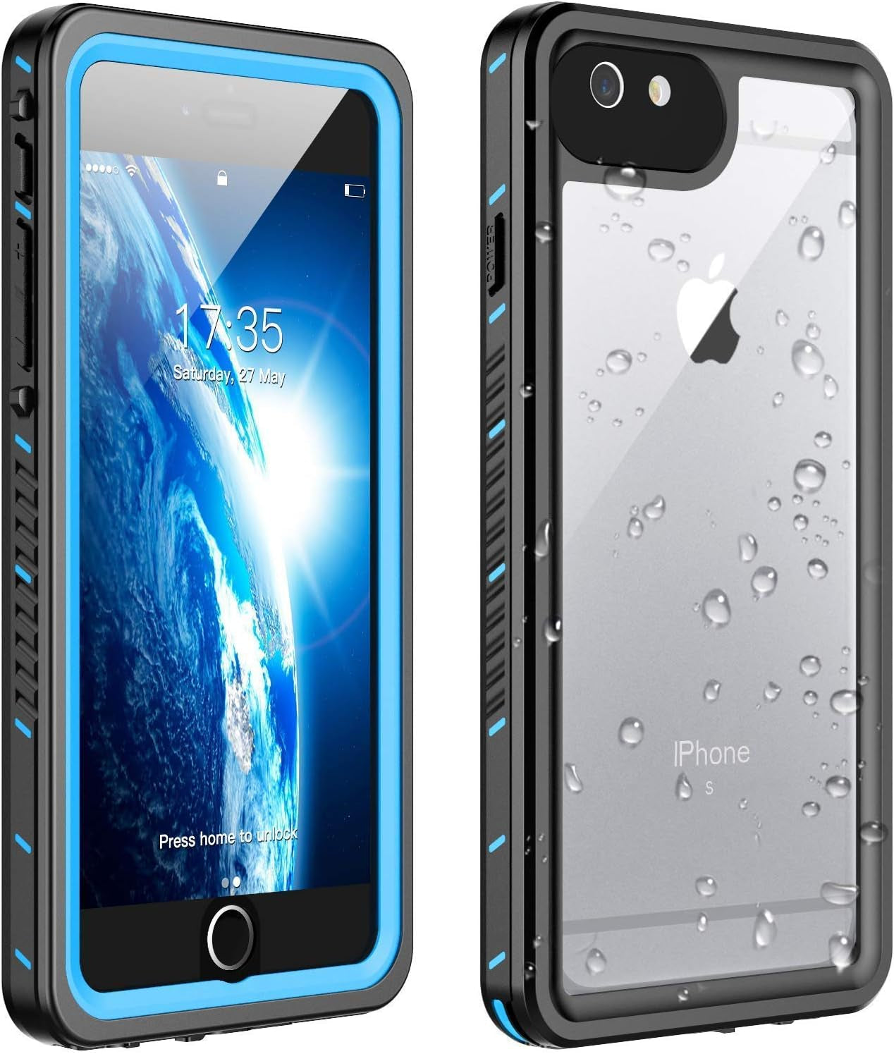 AMILIFECASES Clear Iphone 14 plus Case,With Screen Protector,Waterproof Iphone 14 plus Protective Case for Men Women,Apple Iphone 14 plus Phone Case Heavy Duty Shock Proof  AMILIFECASES Blue/Clear Iphone 6/6S Plus 