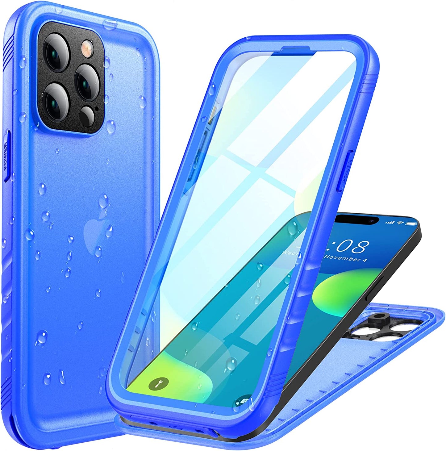 Cozycase Compatible with Iphone 14 plus Waterproof Case - Full Body Shockproof Dustproof Dropproof Built in Screen Protector Rugged Waterproof Case for Iphone 14 plus 6.7 Inch Pink  Cozycase Blue Iphone 14 Pro Max（6.7''） 