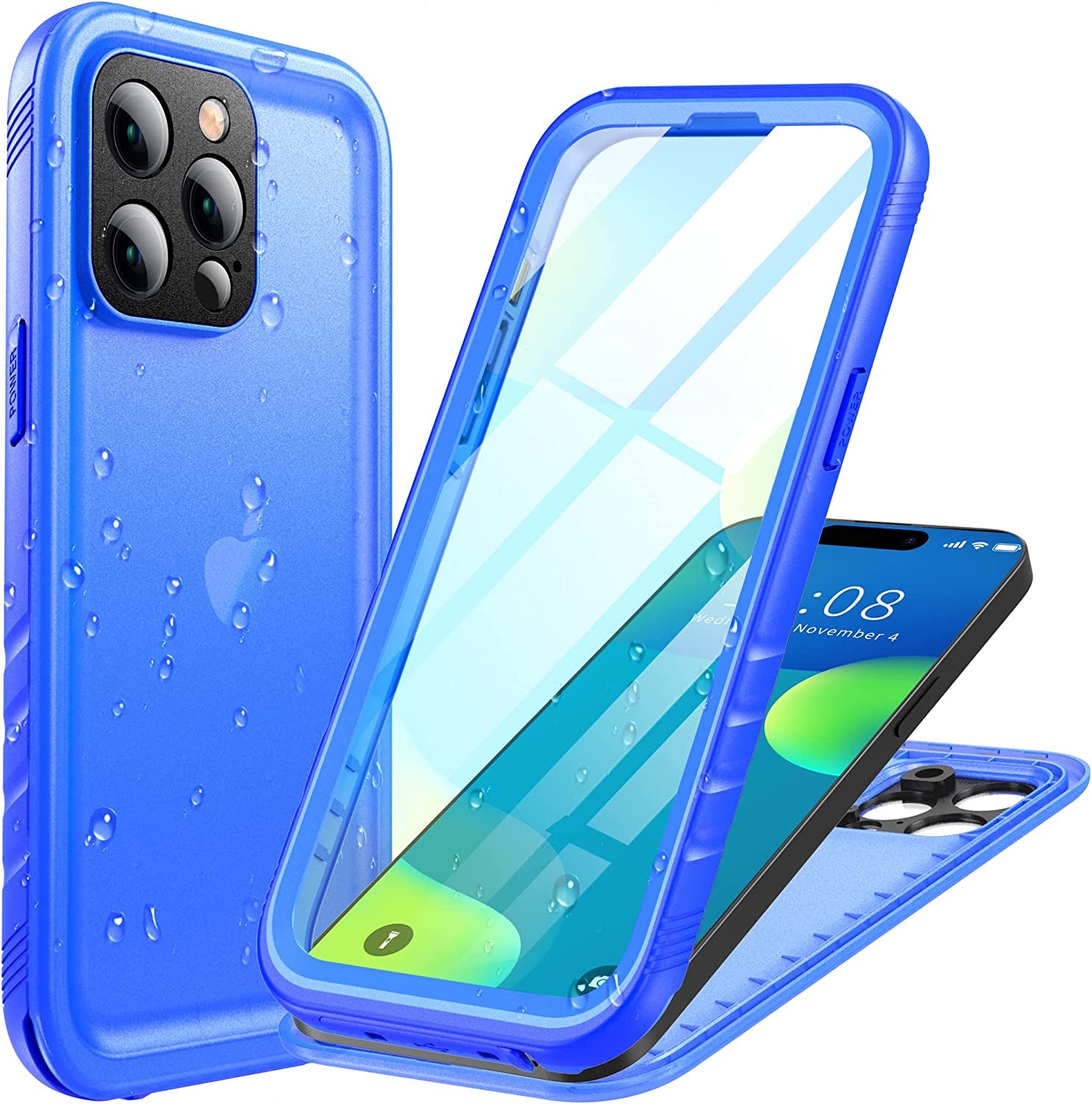 Cozycase Compatible with Iphone 14 plus Waterproof Case - Full Body Shockproof Dustproof Dropproof Built in Screen Protector Rugged Waterproof Case for Iphone 14 plus 6.7 Inch Pink  Cozycase Blue Iphone 14 Pro Max（6.7''） 