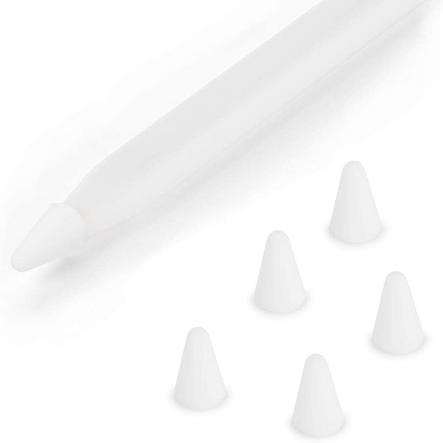 ZALU Silicone Nibs Cover Writing Protection for Ipad Pencil Compatible with Apple Pencil Tips (2Nd Gen) (Pink+Mint Green+White+Yellow+Matcha Green)  ZALU White  