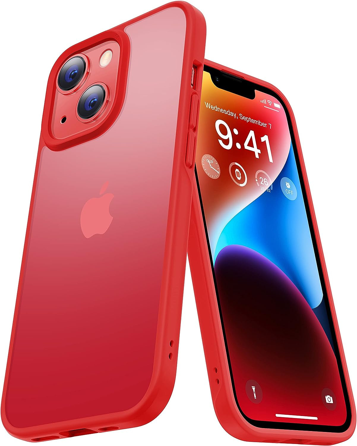 CASEKOO Kooshock for Iphone 14 plus Case Matte 6.7 Inch 2022,[10FT Military Drop Protection][ Anti-Scratch] Protective Hard Back Translucent Shockproof Cover Non-Slip Bumper Slim Phone Cases, Purple  CASEKOO C-Red  