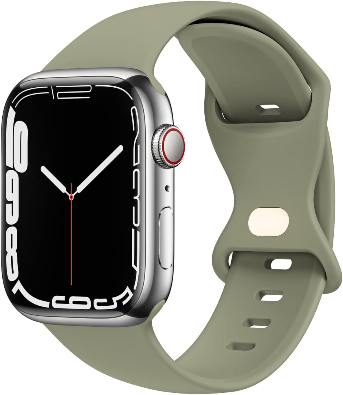 STG Sport Watch Band Compatible with Apple Watch Band 38Mm 40Mm 41Mm 42Mm 44Mm 45Mm 49Mm S/M M/L for Women/Men Waterproof Soft Silicone Replacement Strap Accessories for Iwatch Ultra SE Series 8/7/6/5/4/3/2/1 (38Mm/40Mm/41Mm S/M, Clover)  STG Khaki 38mm/40mm/41mm 