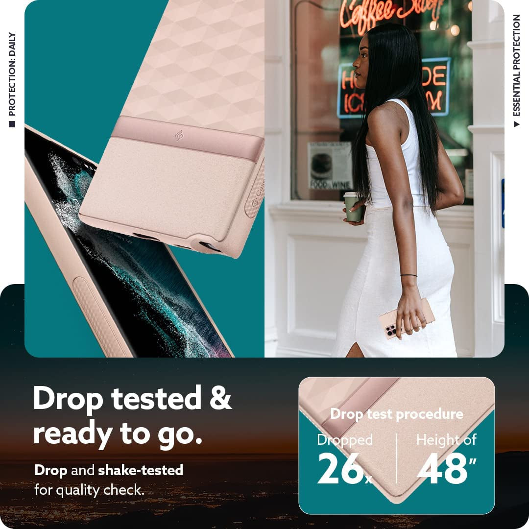 Caseology Parallax for Galaxy S22 Ultra Case Enhanced Ergonomic Design - Indi Pink  Spigen   