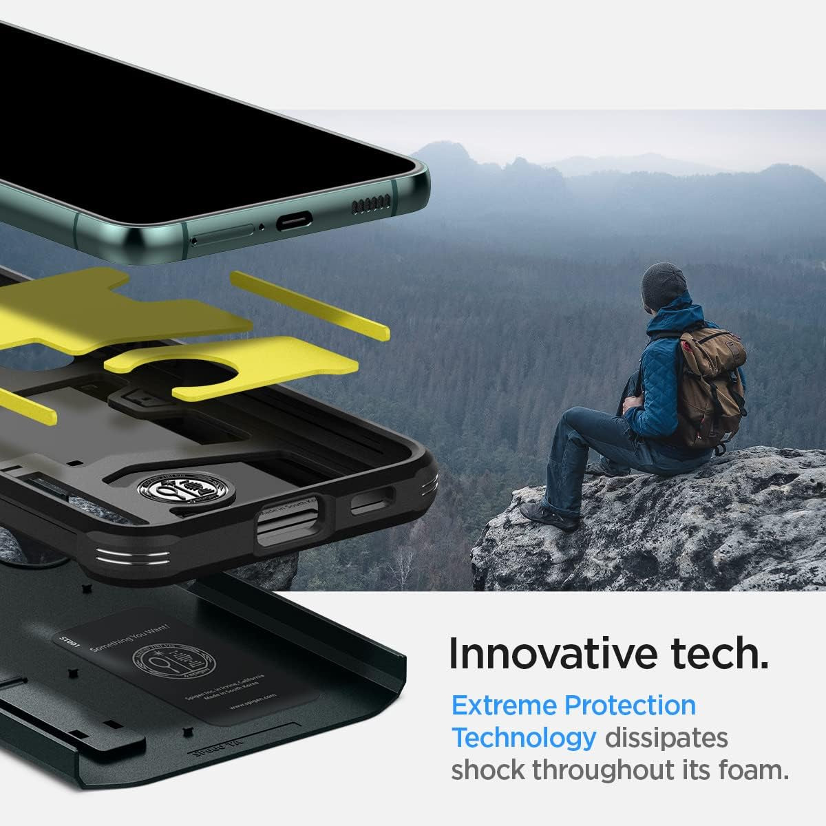 Spigen Tough Armor Designed for Galaxy S22 Case (2022) - Abyss Green  Spigen   