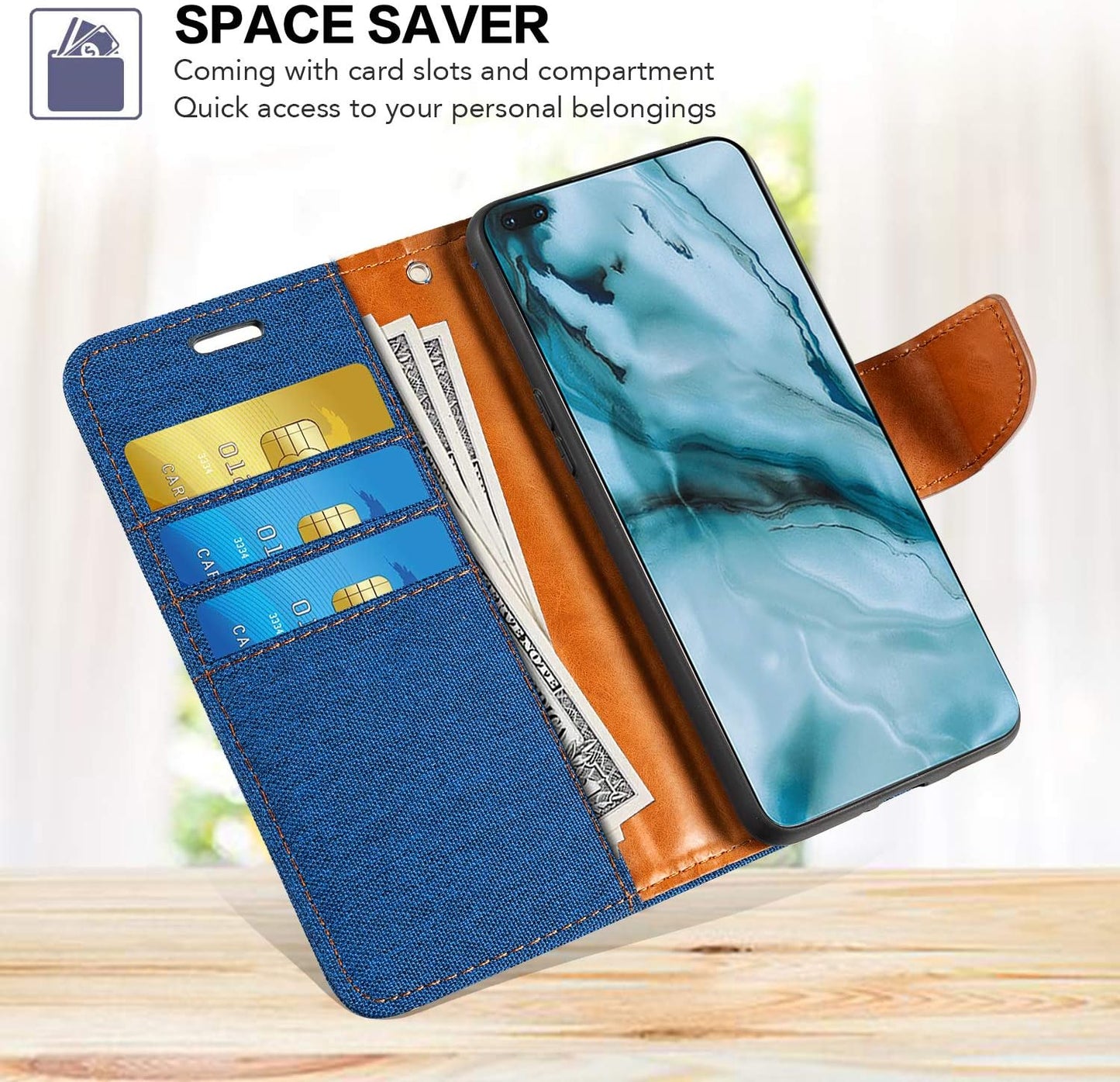 LG V30 Case, Oxford Leather Wallet Case with Soft TPU Back Cover Magnet Flip Case for LG V30 Plus  Shantime   