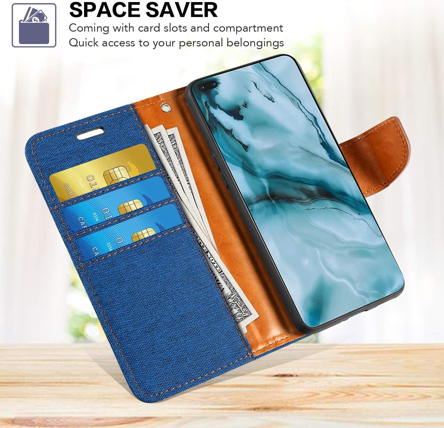 LG V30 Case, Oxford Leather Wallet Case with Soft TPU Back Cover Magnet Flip Case for LG V30 Plus  Shantime   