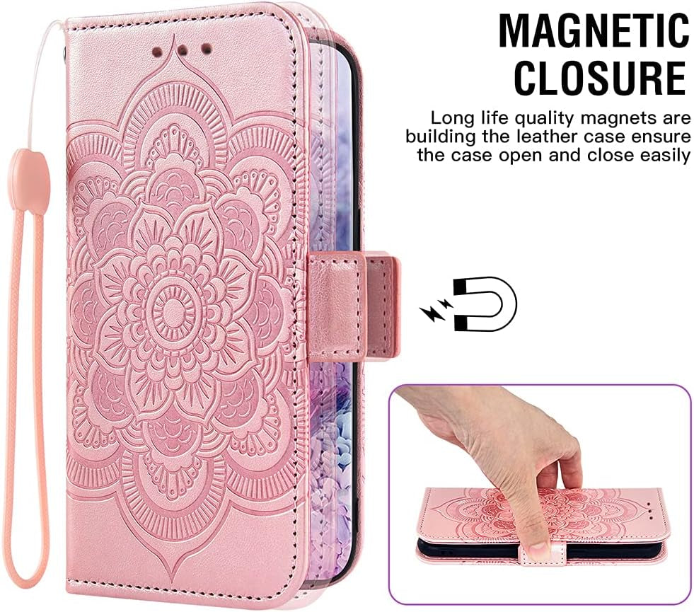 Compatible with LG G7 Thinq Wallet Case and Tempered Glass Screen Protector Flip Cover Card Holder Cell Phone Cases for LGG7 One G 7 plus LG7 Fit Lg7Thinq 7G Thin Q G7+ G7Thinq Lgg7Thinq Men Rose Gold  Asuwish   