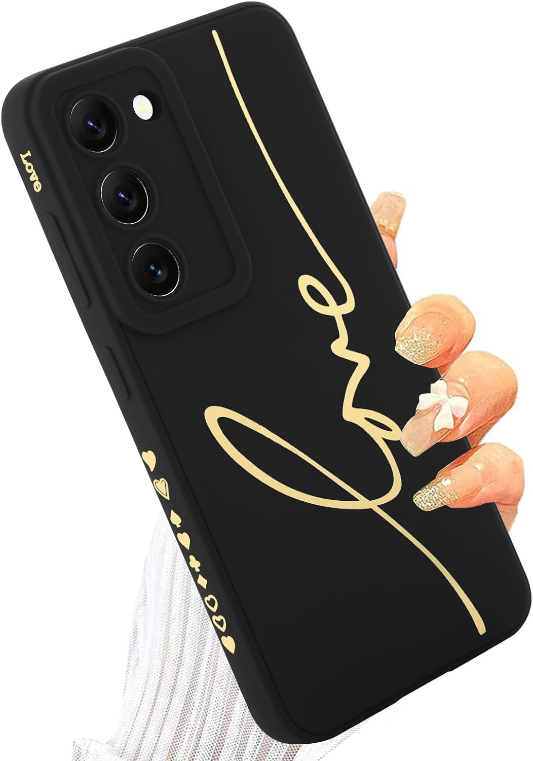 MOWIME for Samsung Galaxy S22 plus Case, Back Cute Plating Love Letter Graphic with Anti-Fall Lens Cameras Cover Protection Soft TPU Shockproof Anti-Fingerprint Phone Cases for Women Girls Men-Pink  MOWIME Black Samsung Galaxy S23 Case 