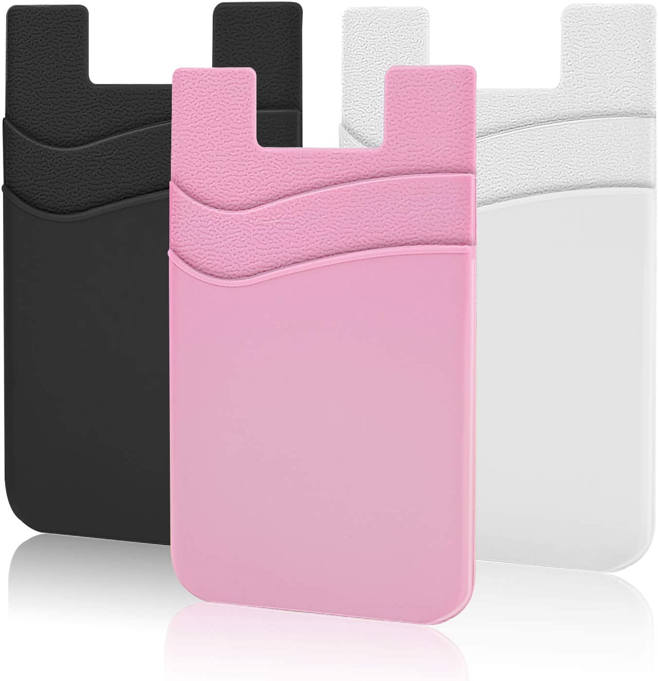 SHANSHUI Magnetic Wallet Compatible for Magsafe, Magnet Double Slots Phone Card Holder for Back of Phone Wallet Stick on Compatible for Iphone 14, Iphone 13, Iphone 12 Series & Magsafe Case  SHANSHUI Pink, White, Black/3pcs  