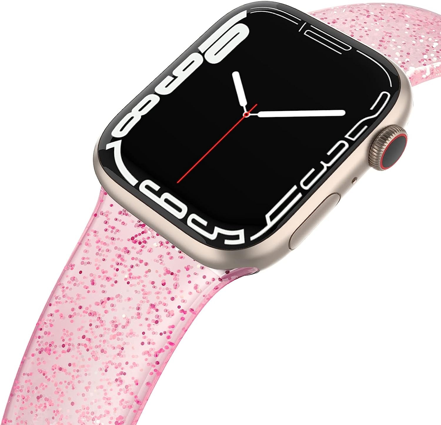 EDIMENS Sport Band Compatible with Apple Watch Bands 41Mm 38Mm 40Mm, Shiny Bling Glitter Silicone Soft Thin Small Replacement Band Compatible for Iwatch Series 8 7 6 5 4 3 2 1 SE Sport Edition Women  EDIMENS   