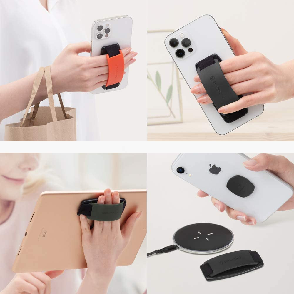 Sinjimoru Detachable Phone Grip Kickstand for Wireless Charging Compatible Phone Finger Holder for Iphone 12 & Smartphones. Sinji Mount S-Grip Black  Sinjimoru Co. Ltd   