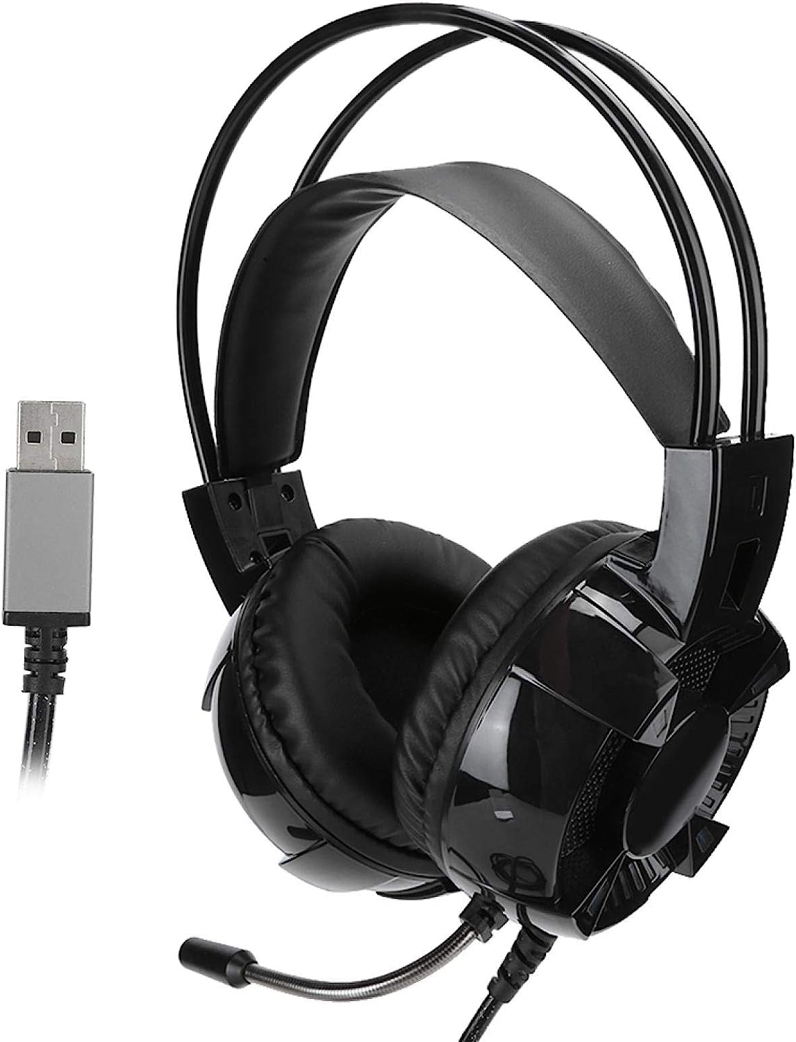 Pelnotac USB Gaming Headset，Gaming Headset， 7.1 Surround Built‑In Sound Card Noise‑Cancelling Microphone RGB Lights，For Smartphone Computer  Pelnotac   