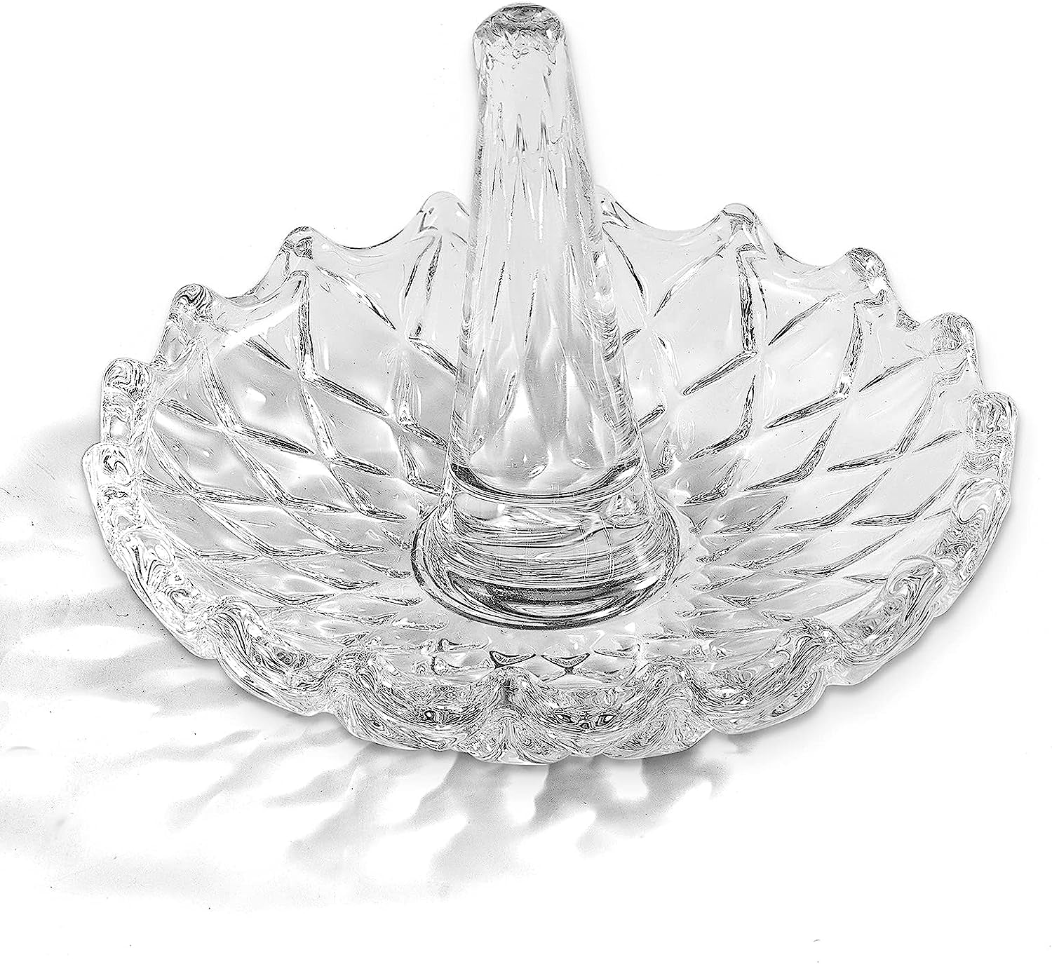 Stephanie Imports White Ceramic Middle Finger Jewelry Ring Dish Tray  Stephanie Imports Round Glass  