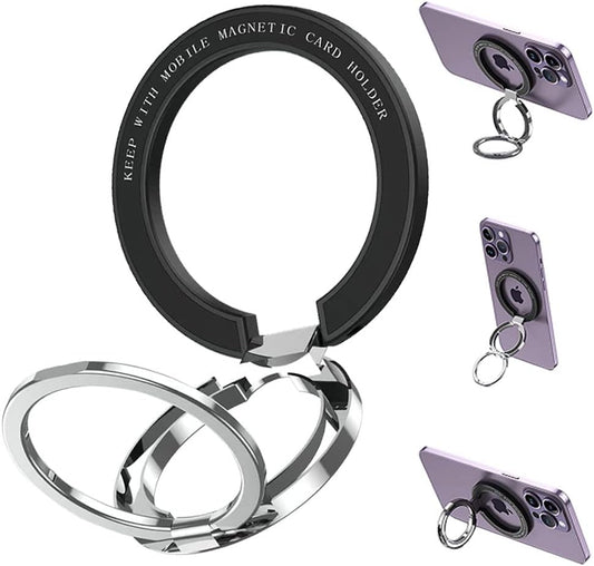 Kinizuxi Dual Ring Phone Ring Holder for Magsafe, Magnetic Finger Phone Ring Stand Holder, Adjustable Magnet Finger Ring Grip Compatible with Iphone 14/13/12 Series  Marrain   