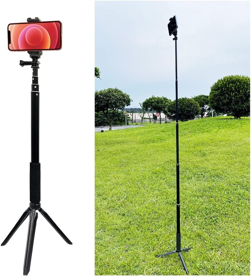 King Best Selfie Stick Tripod Kit with Hot Shoe Phone Clip, Vlog Kits for Smartphone, Portable Handle Vlog Tripod, Cell Phone Accessories  KINGB EST   