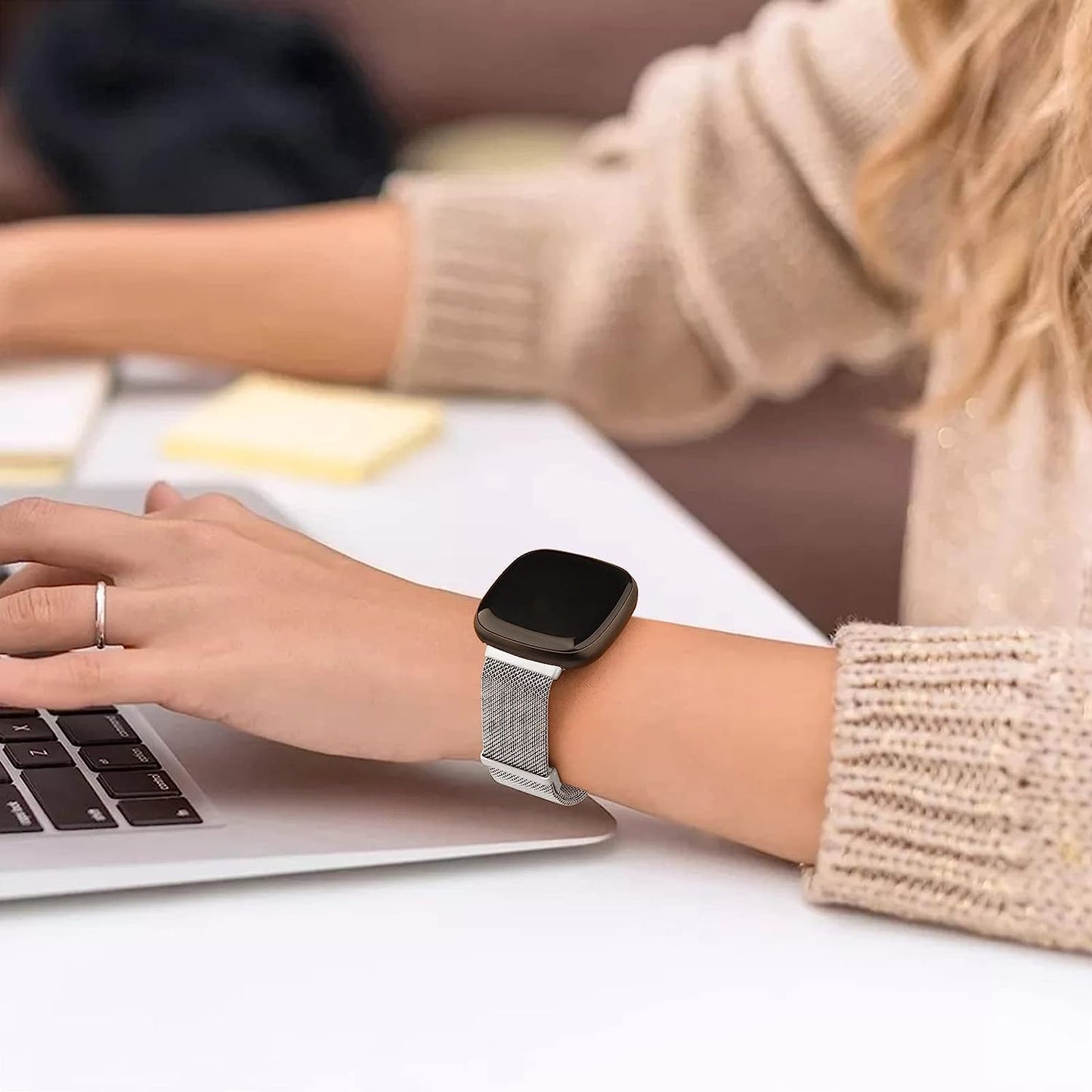 Tobfit Bands Compatible with Fitbit Versa 4/Fitbit Sense 2 & Fitbit Versa 3/Sense Watch Band for Women Men, Stainless Steel Metal Mesh Magnetic Wristband Replacement for Fitbit Versa 4/3 & Sense 2/1 Smartwatch  Tobfit   