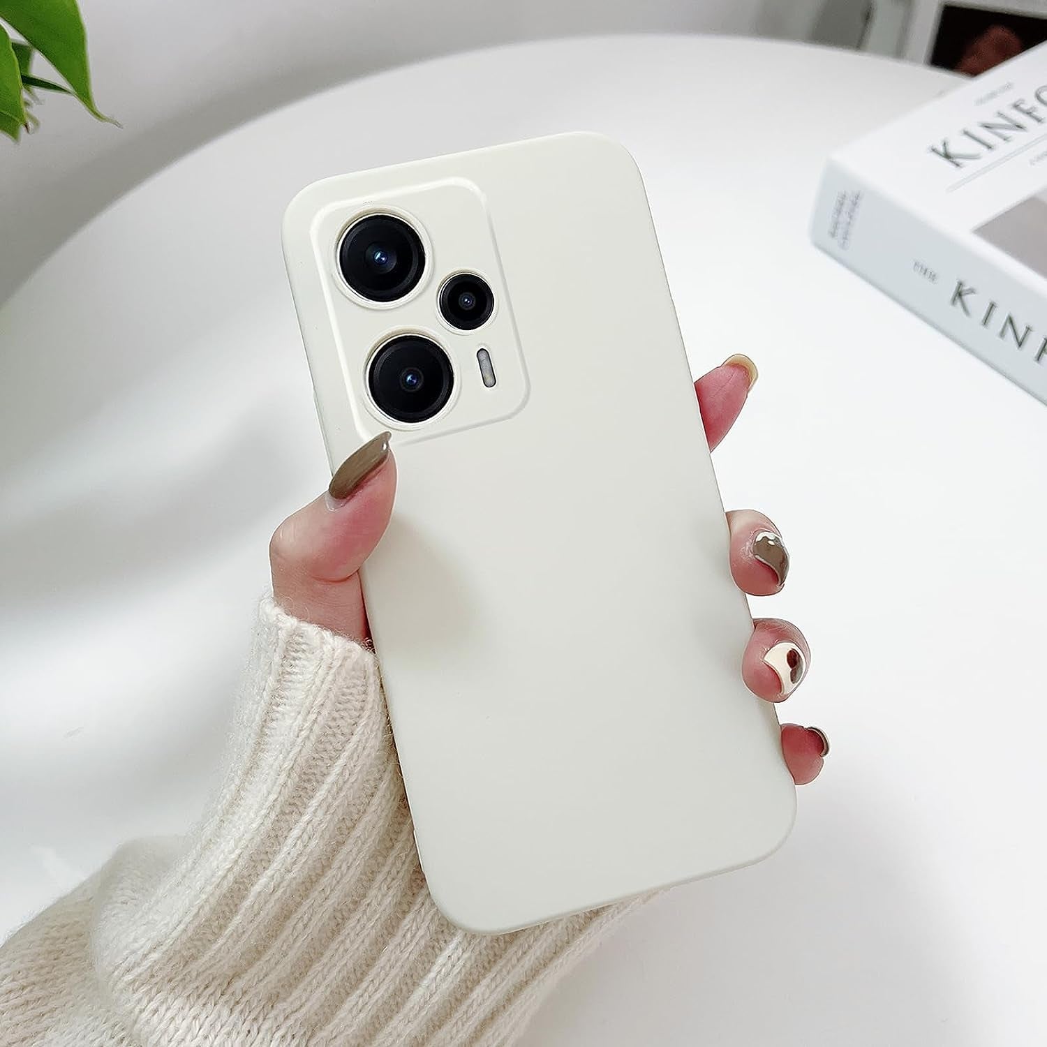 Yarxiawin for Xiaomi Poco F5 Case Shockproof Pink, Xiaomi Poco F5 Phone Case Thin Hard PC Anti-Fingerprint Xiaomi Redmi Note 12 Turbo Cover with Ultimate Delicate Touch Feeling (White)  Yarxiawin   