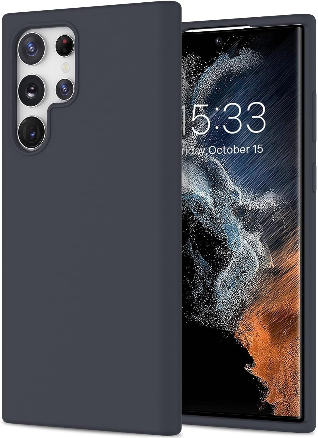 DEENAKIN for Samsung Galaxy S22 Ultra Case Silicone,Silky Smooth Flexible Gel Rubber Bumper Cover with Soft Microfiber Lining Slim Fit Protective Phone Case for Samsung Galaxy S22 Ultra Bright Yellow  DEENAKIN Dark Blue Samsung Galaxy S22 Ultra 