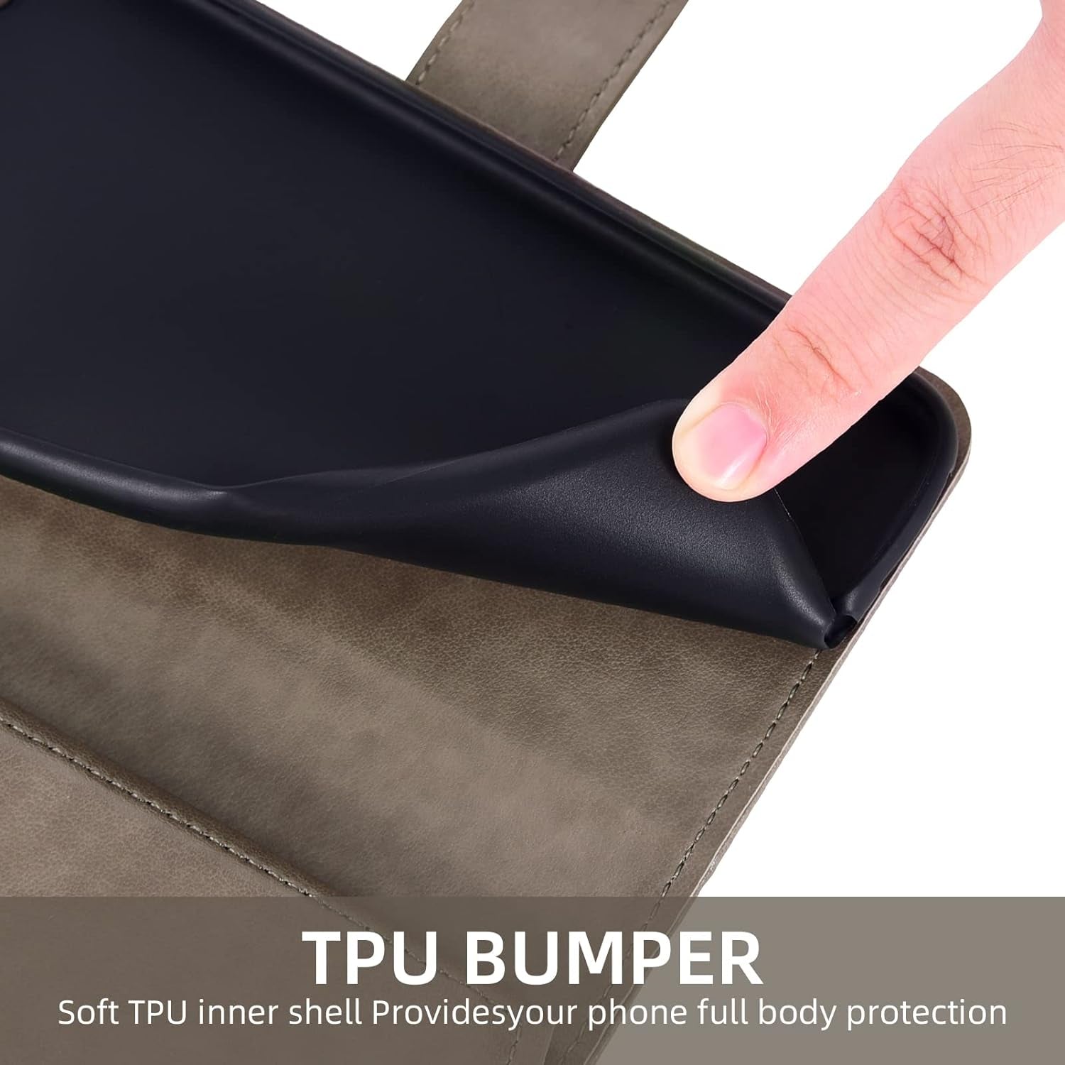 Asuwish Phone Case for Google Pixel 4A 5G 6.2 Wallet Cover with Tempered Glass Screen Protector and Flower Flip Credit Card Holder Stand Cell Pixel4A5G UW Pixel4A 5G Pixle A4 G5 4A5G Women Men Grey  Asuwish   