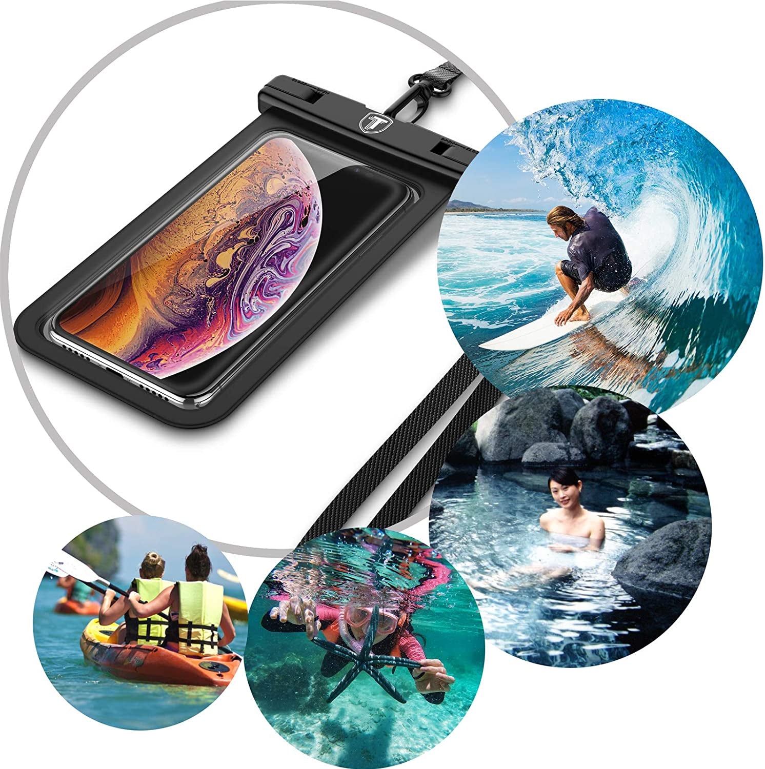 NJJEX Waterproof Phone Pouch [2 Pack] Cell Phone Dry Bag Case for Samsung Galaxy Note 20 Ultra S23 Ultra S22 S21+ S20 S10 S9 A03S A13 A14 A53 A02S A12 A32 A42 A52 Iphone 14 Pro Max 13 12 11 Xs Xr 8 7  NJJEX   