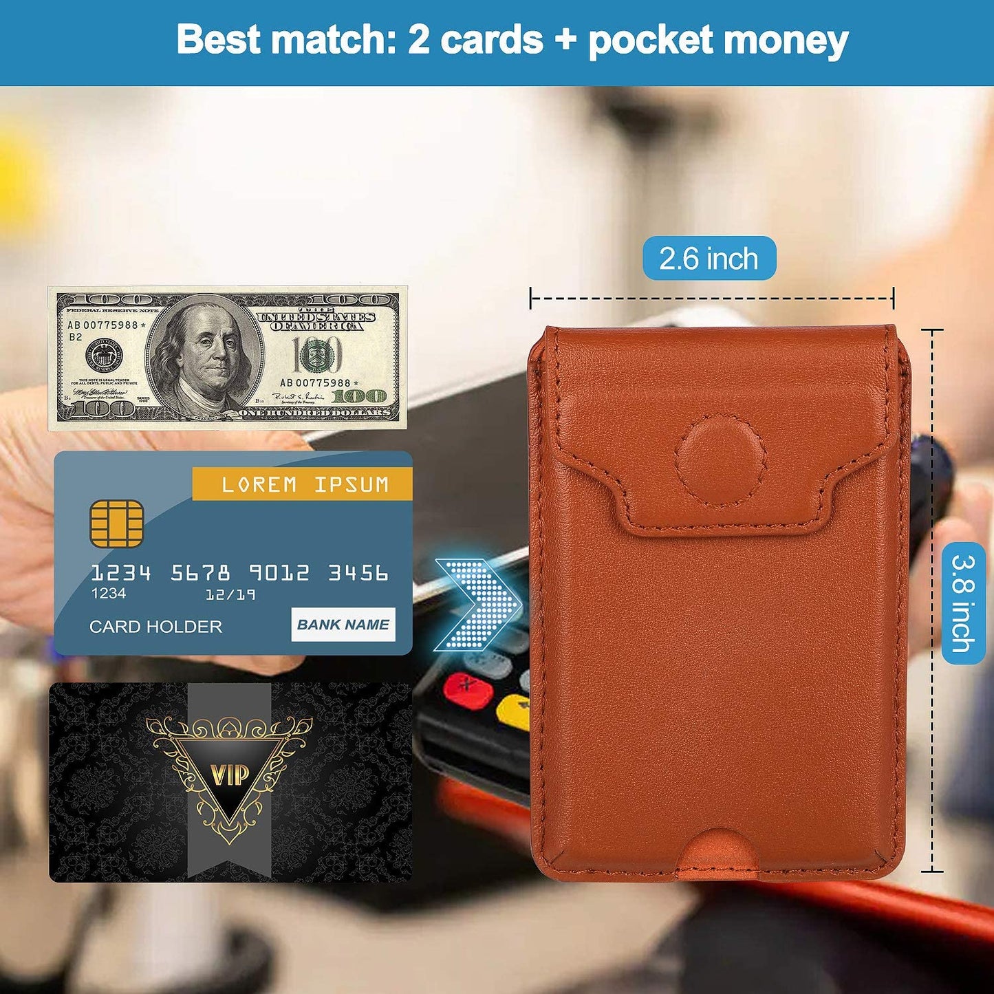 Luxury Magnetic Magsafe Wallet Card Holder Magsafe Wallet Iphone 12 13 Pro Max Stick on Magnetic Compatible with Iphone 12/13 Pro|Pro Max(Green)  QinLo   