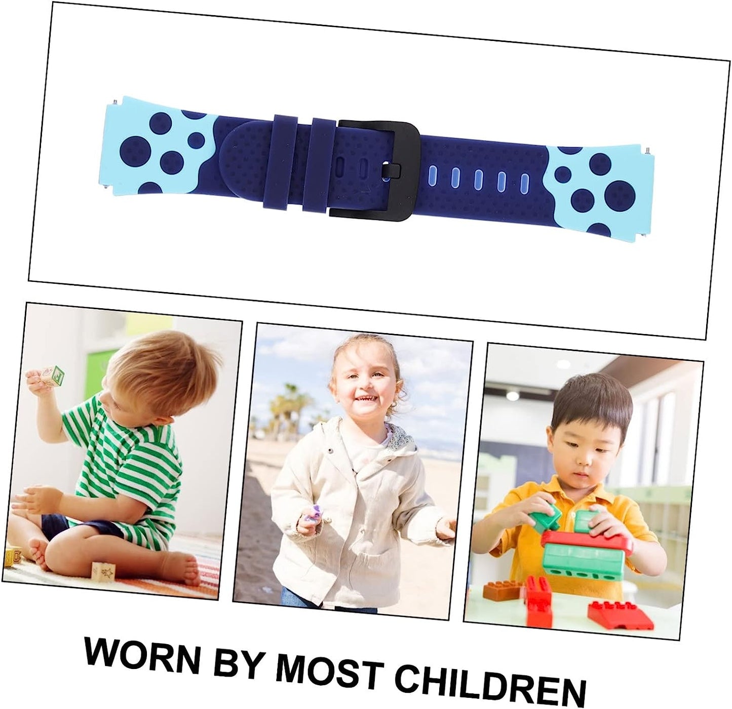 Mikikit Smartwatch Bands Children Universal Supple Wristband Belt Replacement Anti-Slip Smartwatch Watchband Strap Decorative Watch Kids Silicone Band Silicone Wristbands  Mikikit   