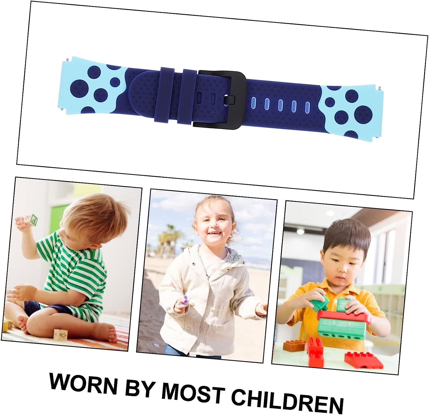 Mikikit Smartwatch Bands Children Universal Supple Wristband Belt Replacement Anti-Slip Smartwatch Watchband Strap Decorative Watch Kids Silicone Band Silicone Wristbands  Mikikit   