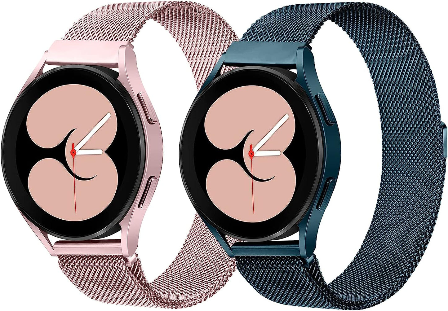 Vomulato Magnetic Bands Compatible with Samsung Galaxy Watch 5/4 40Mm 44Mm,Galaxy Watch 5 Pro 45Mm, Galaxy Watch 4 Classic 42Mm 46Mm, Galaxy Watch 3 41Mm ,Galaxy Active 2/ Active, 20Mm Adjustable Replacement Metal Wristband for Women Men  Vomulato Pink-Green Small 